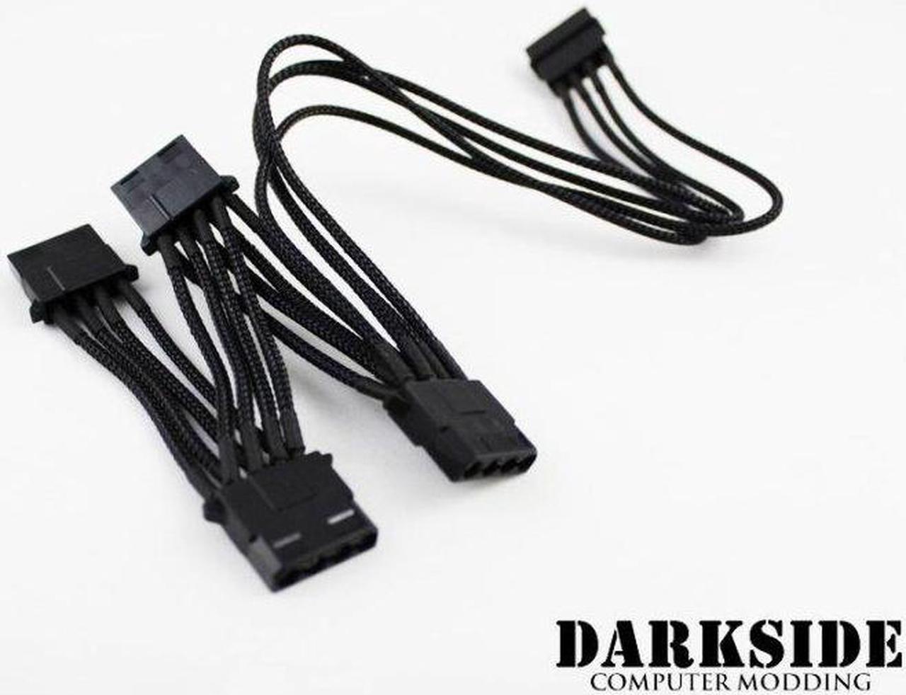 Darkside 4-Way 4-Pin MOLEX Power Y-Cable Splitter - Jet Black (DS-0143)