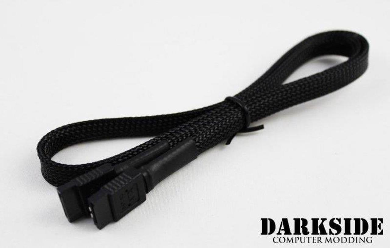 Darkside 60cm (24") SATA 3.0 180Â° to 180Â°  Data Cable with Latch - Jet Black (DS-0163)