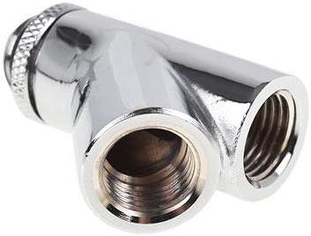 Alphacool Eiszapfen Y-Connector 45° Rotatable G1/4 Outer Thread to 2x G1/4 Inner Thread - Chrome (17400)