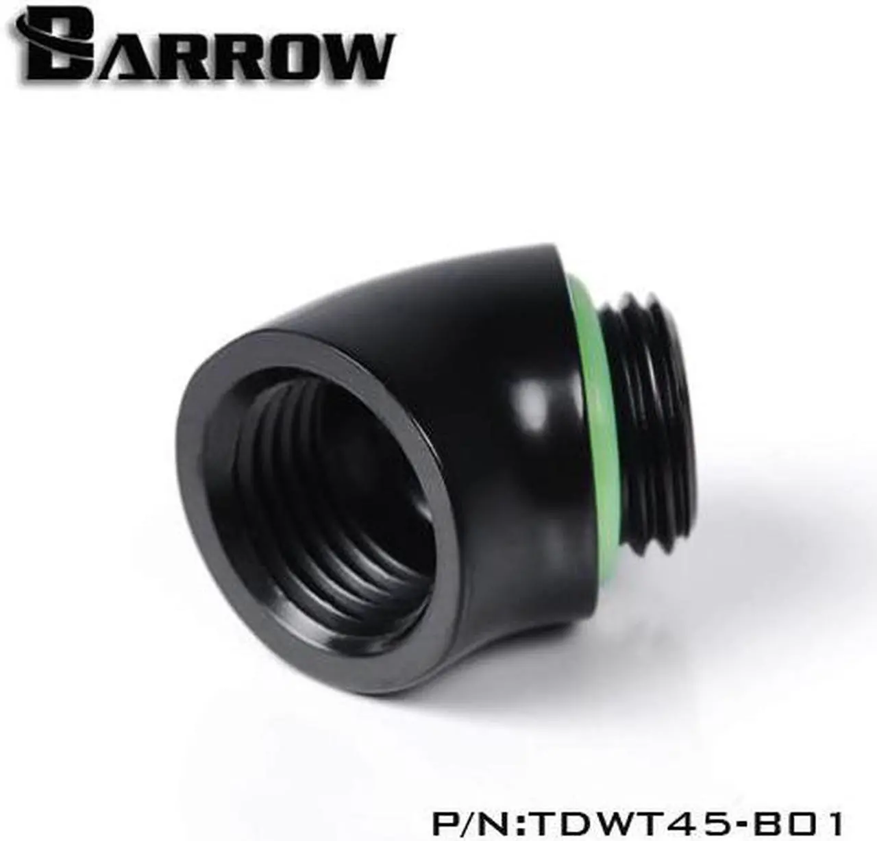 Main image of Barrow G1/4" 45 Degree Male to Female Angled Adaptor Fitting - Black (TDWT45-V2)