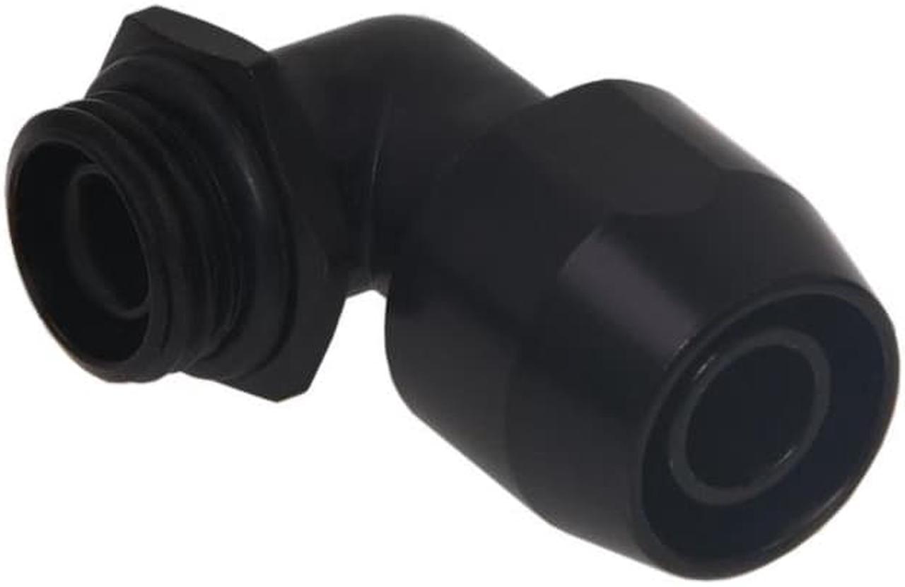 Alphacool HF 90 Degree Screw-On Sleeve TPV Metal - Black (17455)