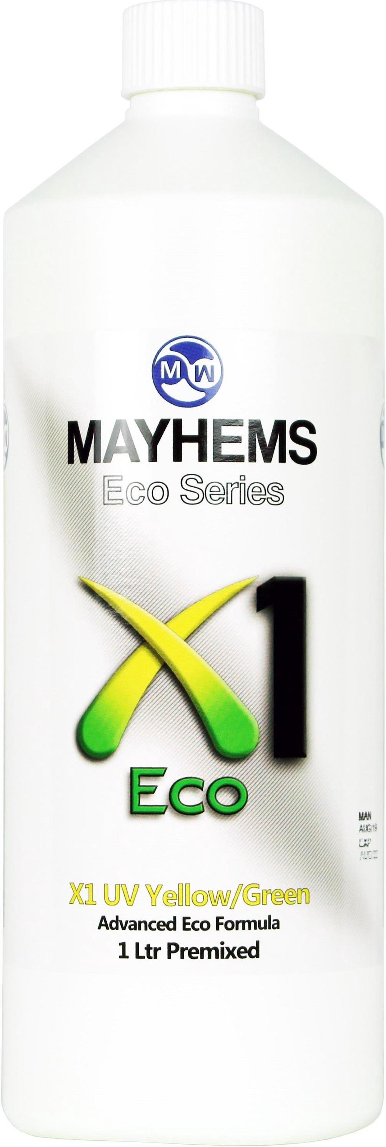 Mayhems X1 V2 Pre-Mixed Coolant - UV Yellow / Green | 1000ml (MX1UVYG1LTR)