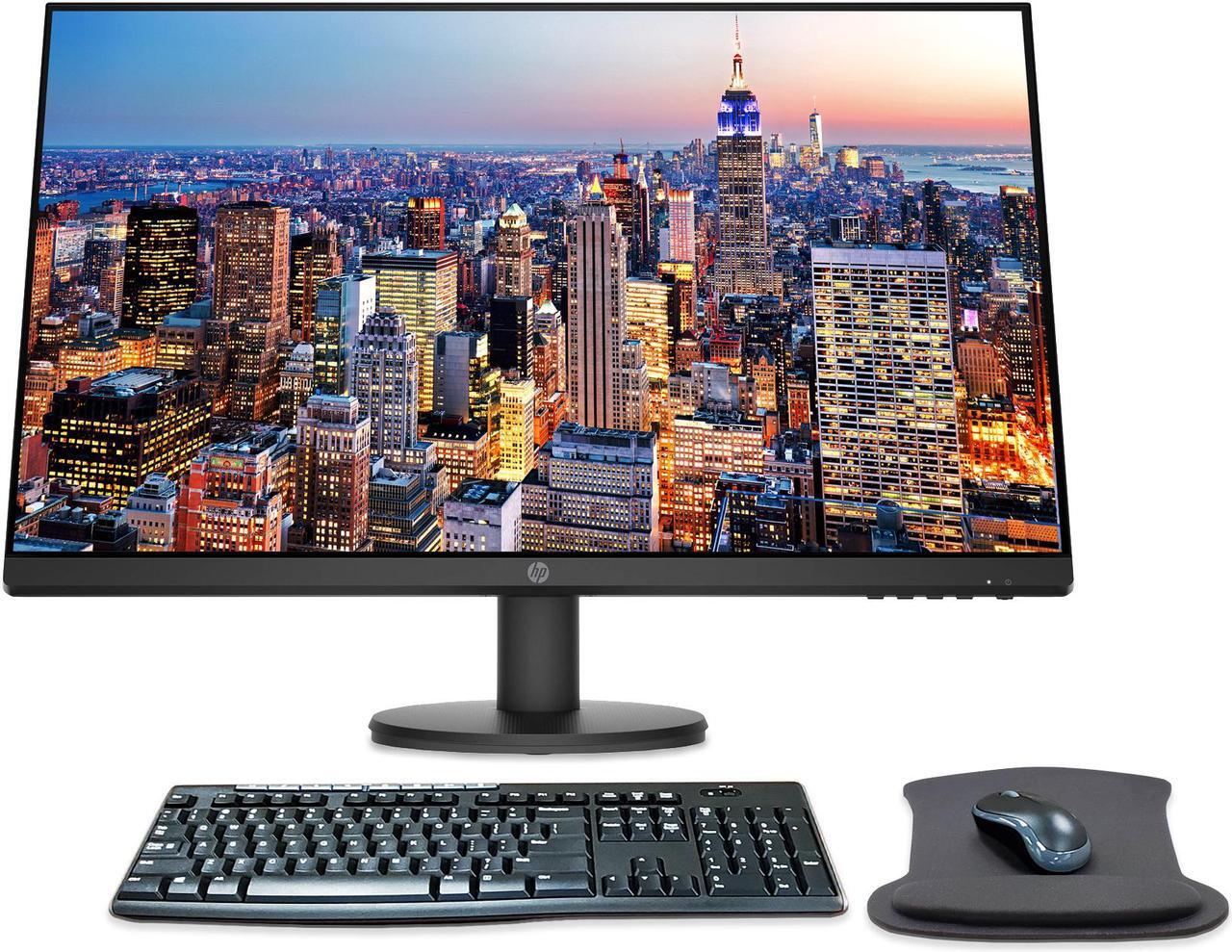 Main image of HP P27v G4 27 Inch 1920 x 1080 Full HD IPS LED-Backlit LCD Monitor Bundle with HDMI, VGA, Gel Mouse Pad, and MK270 Wireless Keyboard and Mouse Combo