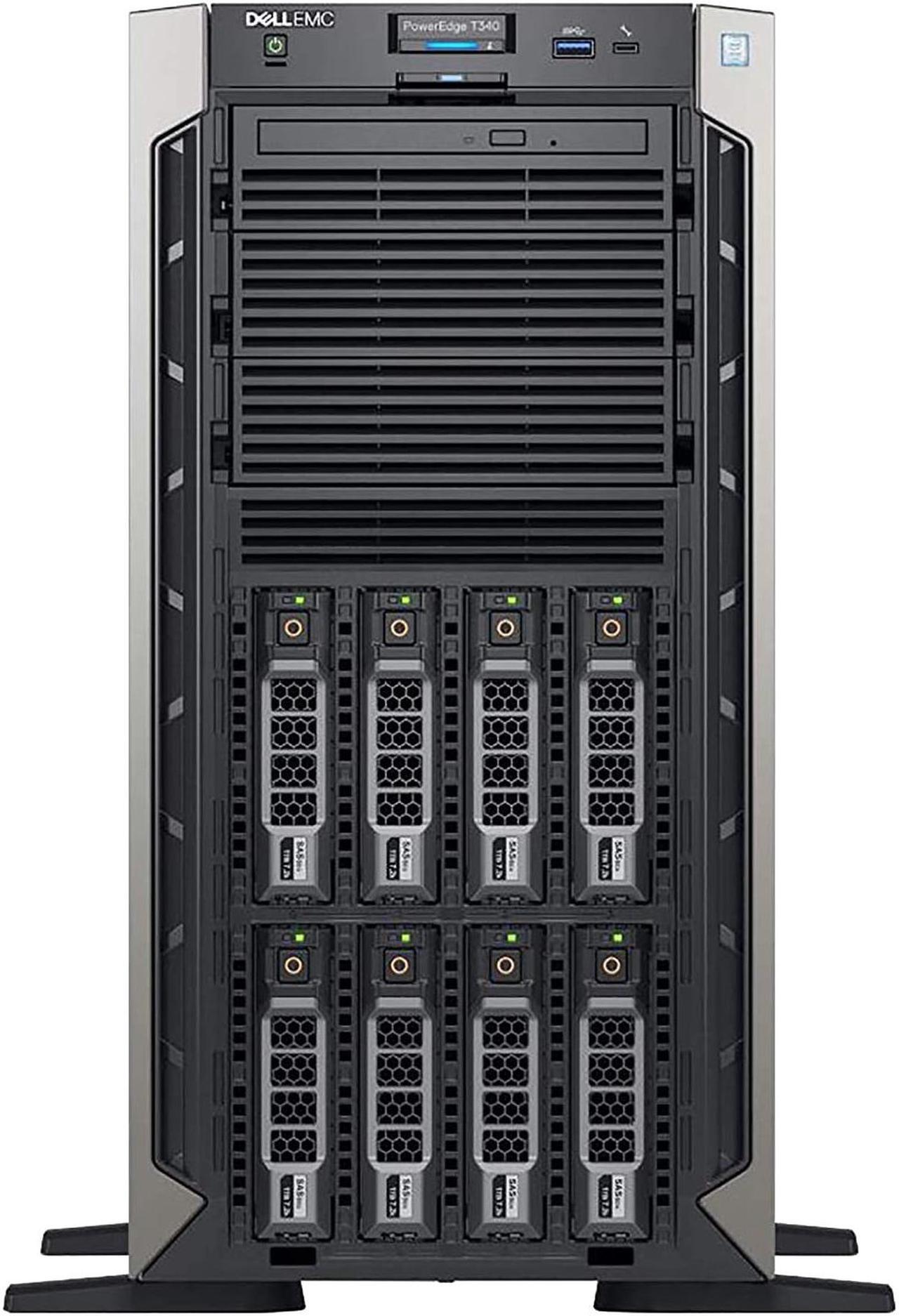 Alt view image 3 of 5 - Dell PowerEdge T340 Server Bundle with 16GB USB Flash Drive, Intel Xeon E-2124 Quad-Core, 32GB DDR4, 16TB SATA HDDs, RAID, Single PSU