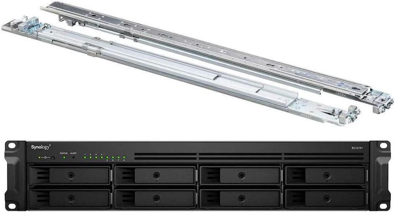 Main image of Synology RackStation RS1219+ NAS Server Bundle with Rail Kit, Intel Atom C2538 Quad-Core, 8GB DDR3 Synology SDRAM, 512GB SSD, 12TB SATA HDD, Synology DSM Software