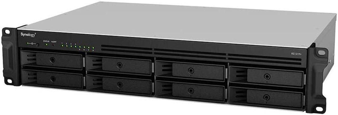 Alt view image 2 of 5 - Synology RackStation RS1219+ NAS Server Bundle with Rail Kit, Intel Atom C2538 Quad-Core, 8GB DDR3 Synology SDRAM, 512GB SSD, 12TB SATA HDD, Synology DSM Software