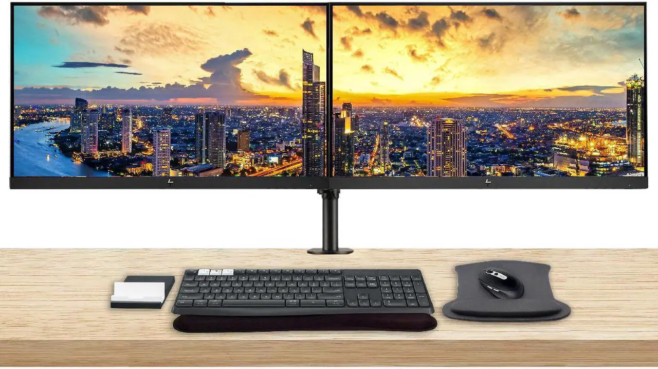 Main image of HP E24u G4 24 Inch IPS FHD 2-Pack Monitor Bundle with USB Type-C, E24 G4 Monitor, K375s Bluetooth Keyboard, M585 Bluetooth Mouse, Gel Pads, Compatible with MacBook, MacBook Pro, iPad and iPhone