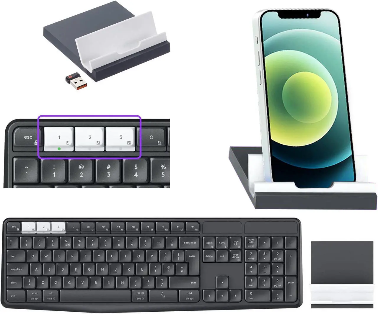 Alt view image 7 of 7 - HP E24u G4 24 Inch IPS FHD 2-Pack Monitor Bundle with USB Type-C, E24 G4 Monitor, K375s Bluetooth Keyboard, M585 Bluetooth Mouse, Gel Pads, Compatible with MacBook, MacBook Pro, iPad and iPhone