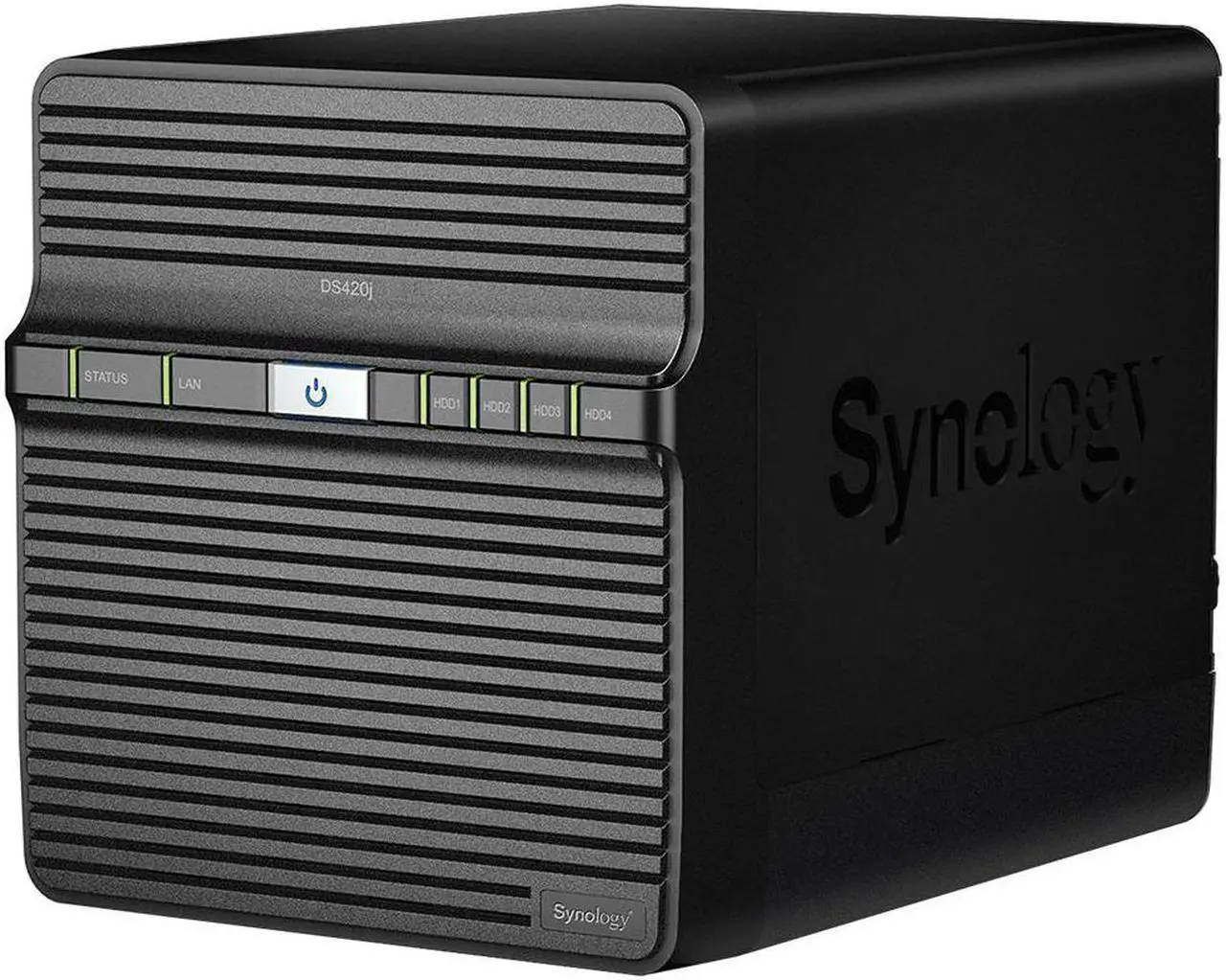 Alt view image 2 of 5 - Synology DiskStation DS420j NAS Server with 1.4GHz CPU, 1GB Memory, 8TB SSD Storage, 1 x 1GbE LAN Port, DSM Operating System