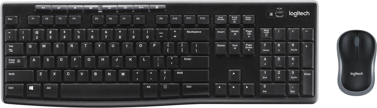 Alt view image 2 of 7 - Logitech MK270 Wireless Keyboard & Mouse Combo Travel Home Office Modern Bundle with Boost Glow in the Dark Water-Resistant Portable Wireless Bluetooth Speaker, Gel Wrist & Mouse Pads