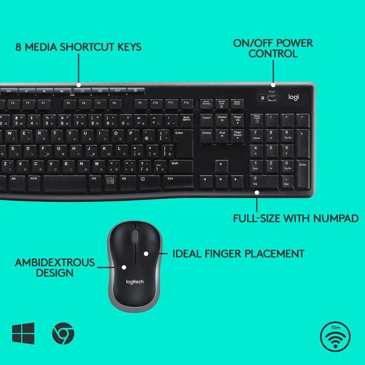 Alt view image 6 of 7 - Logitech MK270 Wireless Keyboard & Mouse Combo Travel Home Office Modern Bundle for PC & Laptop, Pack of 5