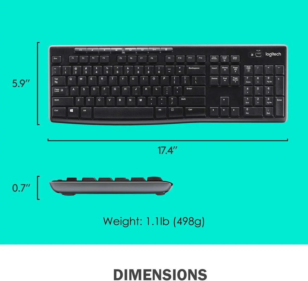 Alt view image 7 of 7 - Logitech MK270 Wireless Keyboard & Mouse Combo Travel Home Office Modern Bundle for PC & Laptop, Pack of 5