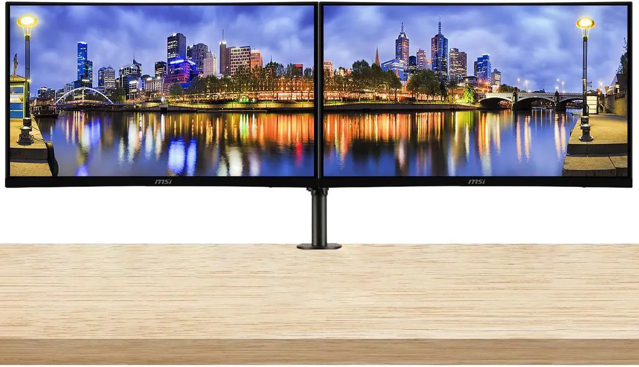 Main image of MSI Optix G271C 27-inch Curved 1080P Full HD 170 Hz 1ms LED Backlit LCD Gaming Monitor, 2-Pack bundle, Frameless, Less Blue Light, FreeSync, HDMI, DisplayPort, Desk Mount Dual Monitor Stand