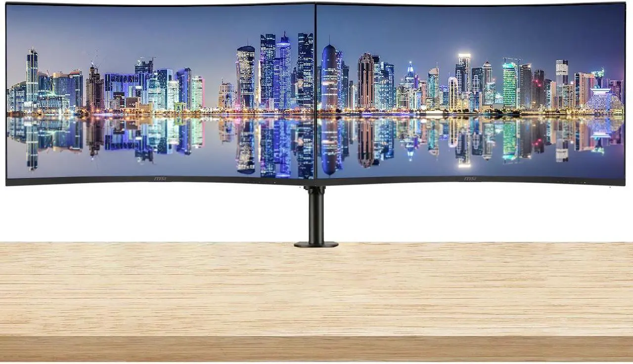 Main image of MSI Optix G321CQP E2 32-inch Curved 1440P 2K Quad HD 170 Hz 1ms LED Backlit LCD Gaming Monitor, 2-Pack bundle, Frameless, Less Blue Light, FreeSync, HDMI, DisplayPort, Desk Mount Dual Monitor Stand