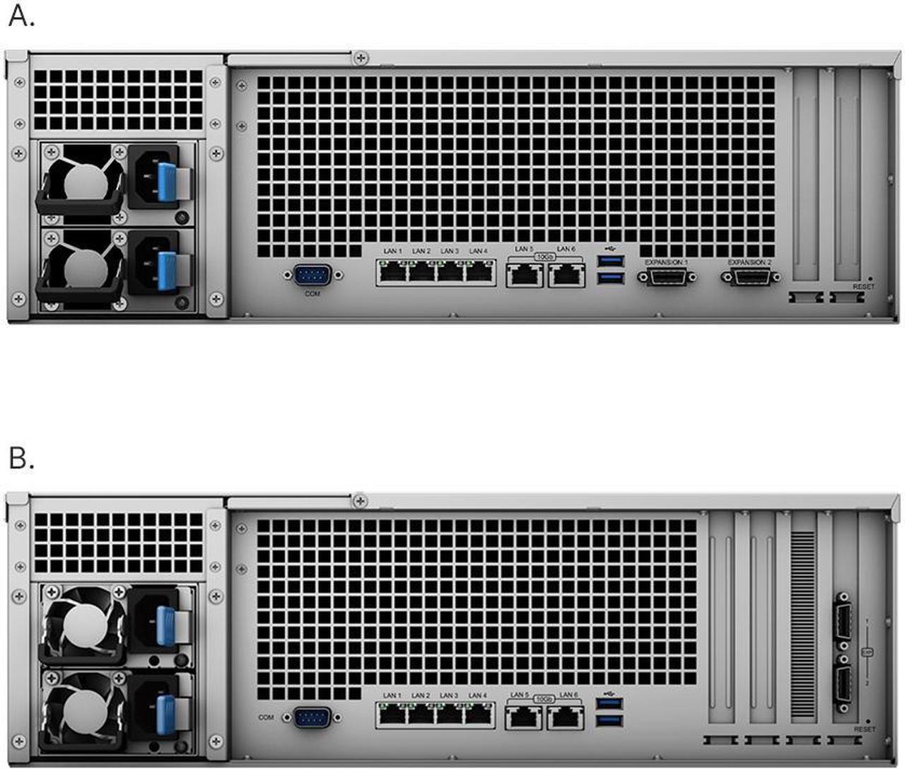 Alt view image 4 of 5 - Synology RackStation RS4021xs+ NAS Server with Xeon 2.1GHz CPU, 64GB Memory, 352TB HDD Storage, 2 x 10GbE LAN Ports, Redundant Power, DSM Operating System Bundle with Rail kit