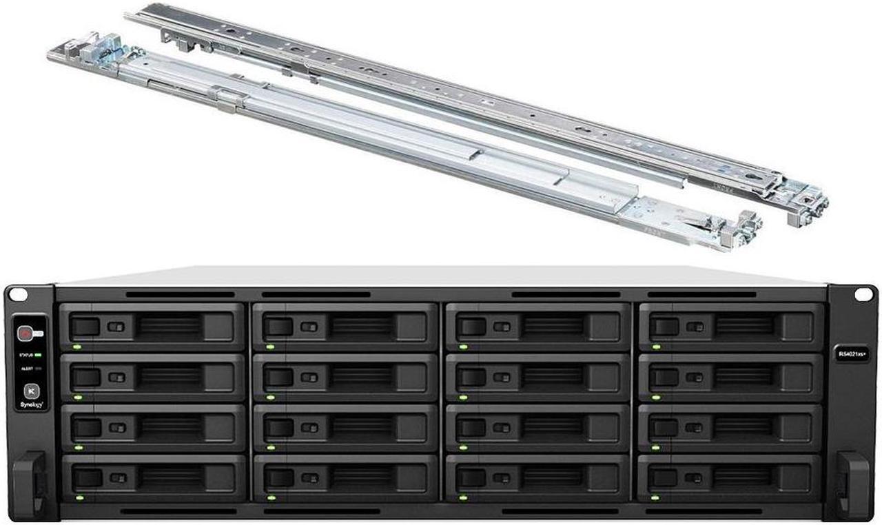 Main image of Synology RackStation RS4021xs+ NAS Server with Xeon 2.1GHz CPU, 64GB Memory, 352TB HDD Storage, 2 x 10GbE LAN Ports, Redundant Power, DSM Operating System Bundle with Rail kit