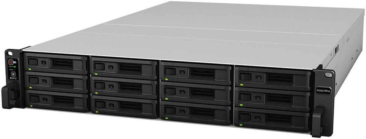 Alt view image 2 of 5 - Synology RackStation RS3621RPxs NAS Server with Xeon 2.1GHz CPU, 64GB Memory, 264TB HDD Storage, 2 x 10GbE LAN Ports, Redundant Power, DSM Operating System Bundle with Rail kit