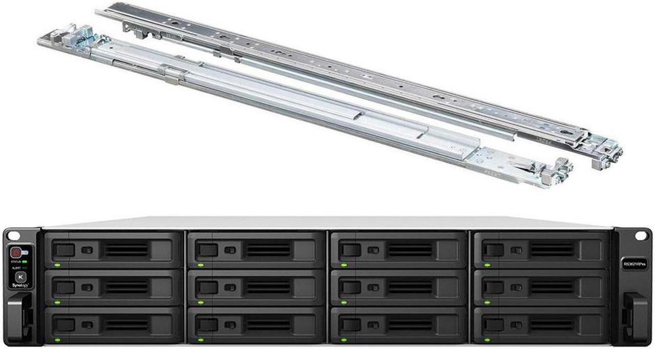 Main image of Synology RackStation RS3621RPxs NAS Server with Xeon 2.1GHz CPU, 64GB Memory, 264TB HDD Storage, 2 x 10GbE LAN Ports, Redundant Power, DSM Operating System Bundle with Rail kit