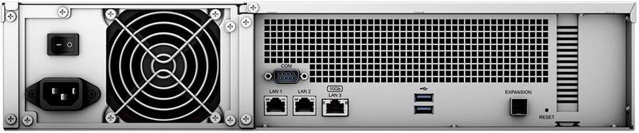 Alt view image 4 of 5 - Synology RackStation RS2423+ NAS Server with Ryzen 3.35GHz CPU, 32GB Memory, 12TB SSD Storage, 10GbE LAN Ports, DSM Operating System Bundle with Rail kit