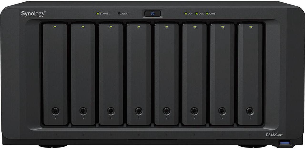Main image of Synology DiskStation DS1823xs+ NAS Server with Ryzen 3.35GHz CPU, 32GB Memory, 176TB HDD Storage, 2TB M.2 NVMe SSD, 1 x 10GbE LAN Port, DSM Operating System
