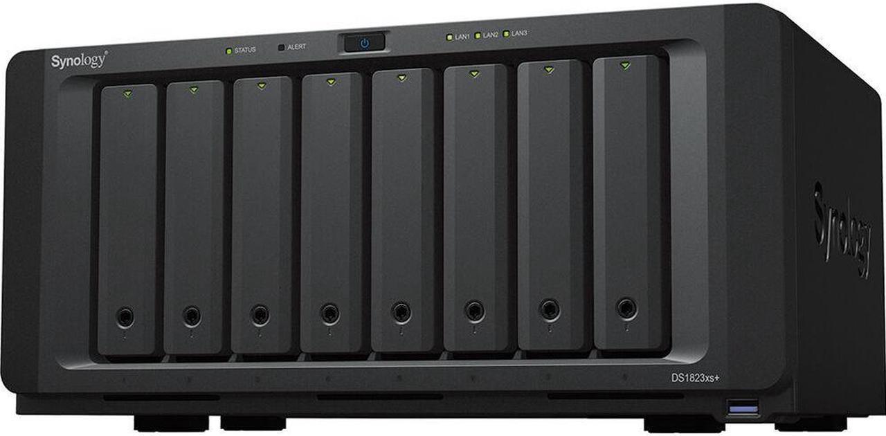 Alt view image 2 of 5 - Synology DiskStation DS1823xs+ NAS Server with Ryzen 3.35GHz CPU, 32GB Memory, 176TB HDD Storage, 2TB M.2 NVMe SSD, 1 x 10GbE LAN Port, DSM Operating System