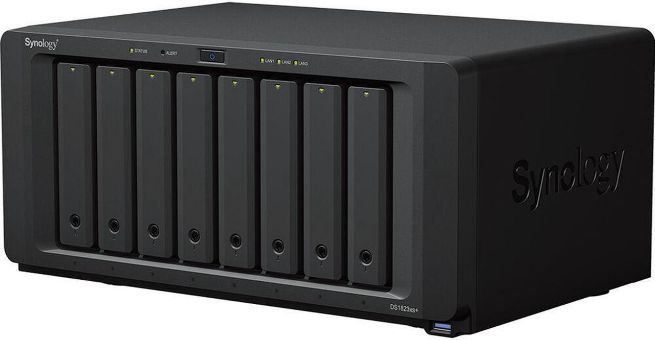 Alt view image 4 of 5 - Synology DiskStation DS1823xs+ NAS Server with Ryzen 3.35GHz CPU, 32GB Memory, 176TB HDD Storage, 2TB M.2 NVMe SSD, 1 x 10GbE LAN Port, DSM Operating System