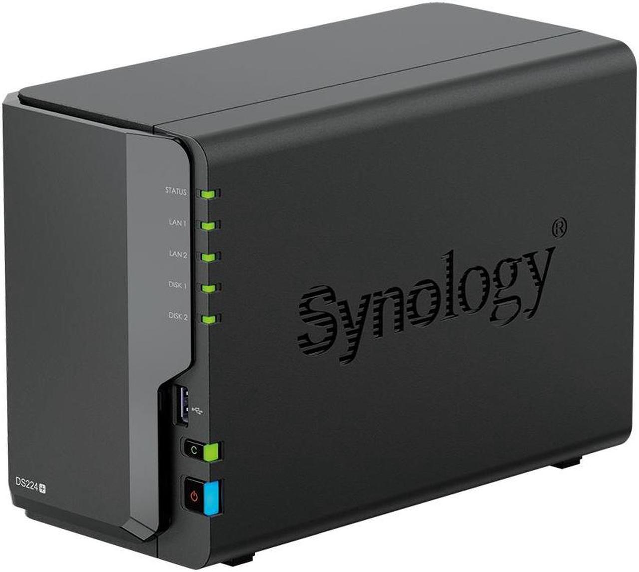Alt view image 2 of 5 - Synology DiskStation DS224+ NAS Server with Celeron 2.0GHz CPU, 6GB Memory, 8TB SSD Storage, 2 x 1GbE LAN Ports, DSM Operating System