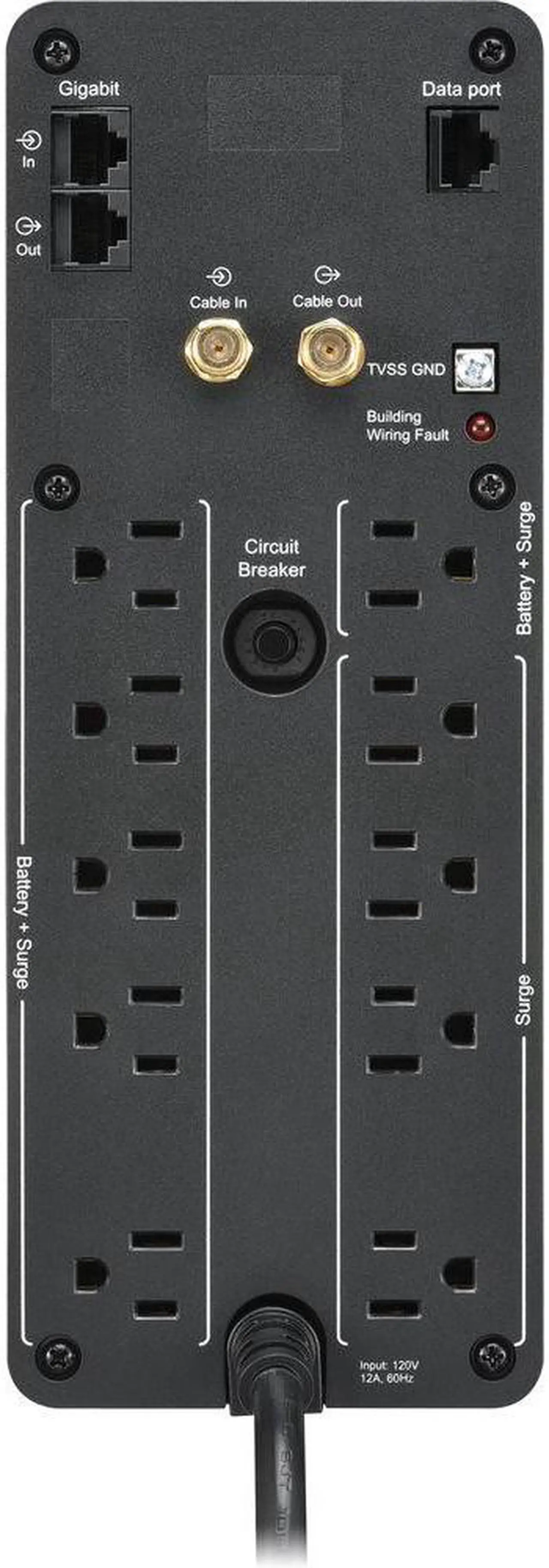 Alt view image 4 of 4 - APC Sine Wave UPS Battery Backup & Surge Protector, BR1350ms Tower Back-UPS, 1350 VA Backup Battery Power Supply, 10 x NEMA 5-15R, AVR Bundled With 16GB USB Storage