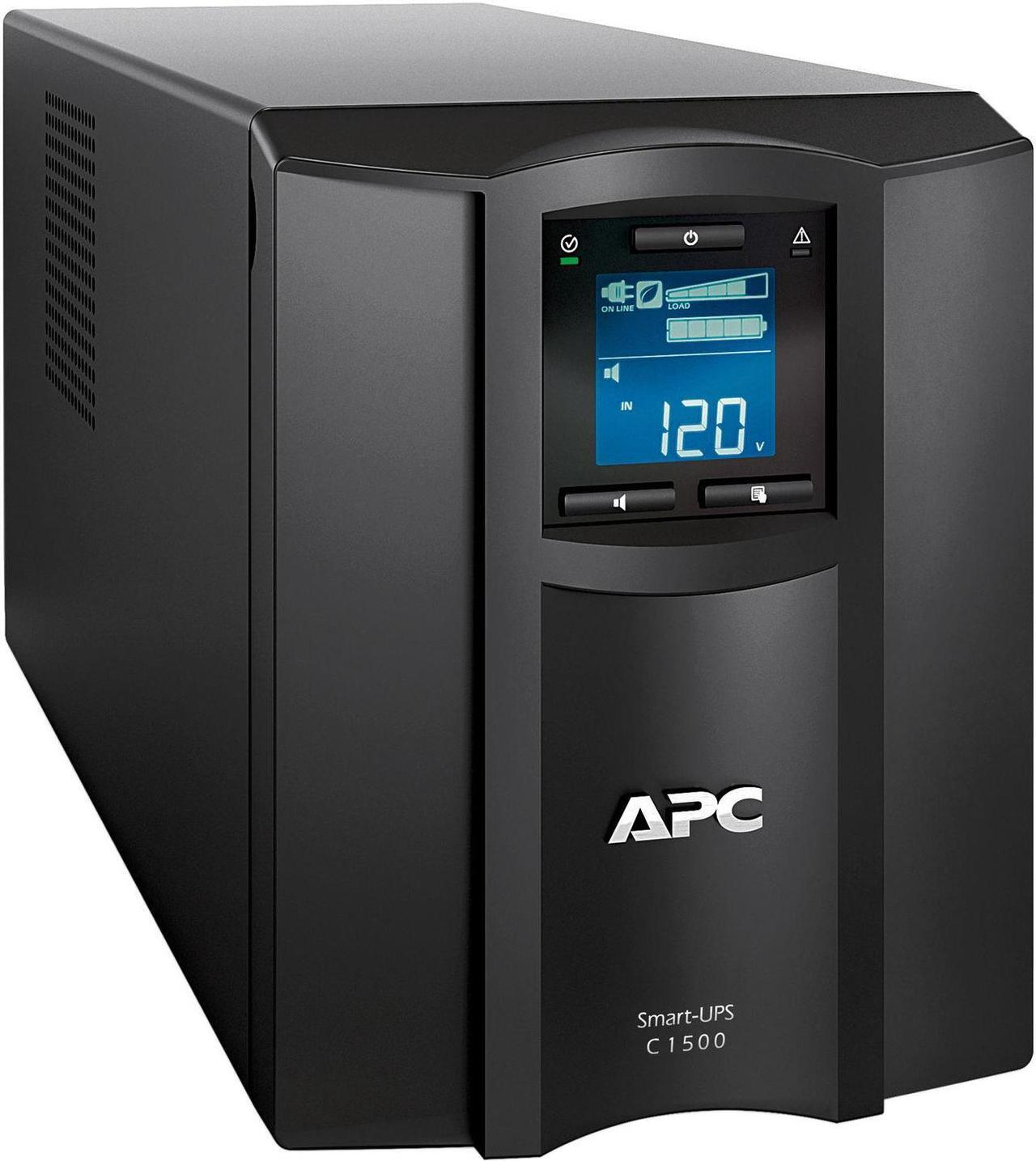 Main image of APC Smart-UPS, SMT1500C Tower Back-UPS, 1440 VA Backup Battery Power Supply, 8 x NEMA 5-15R, SmartConnect Port, SmartSlot, AVR, LCD Bundled With 16GB USB Storage