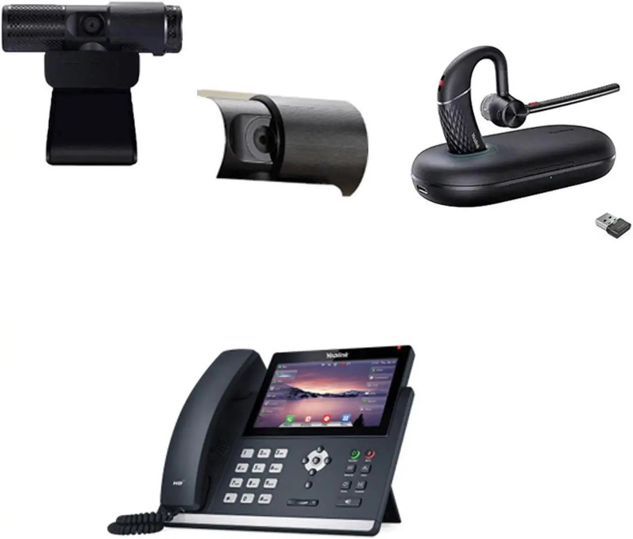 Main image of Yealink SIP-T48U IP Corded 7-Inch Color Display Phone Bundle with Yealink BH71 Mono Bluetooth Headset with Noise Canceling mic for Office, Cam 313 2MP Webcam, Pack of 2