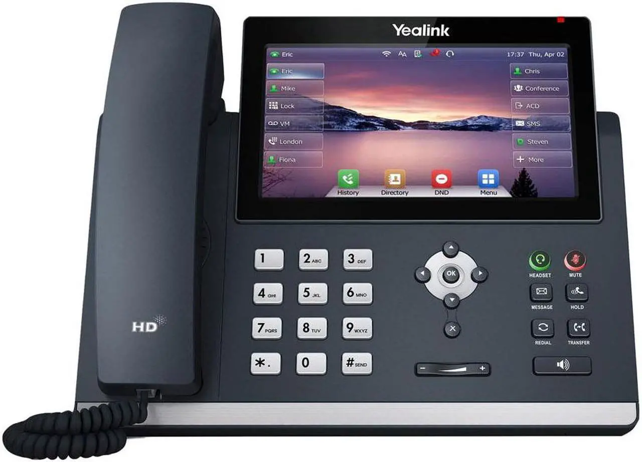 Alt view image 2 of 4 - Yealink SIP-T48U IP Corded 7-Inch Color Display Phone Bundle with Yealink BH71 Mono Bluetooth Headset with Noise Canceling mic for Office, Cam 313 2MP Webcam, Pack of 2