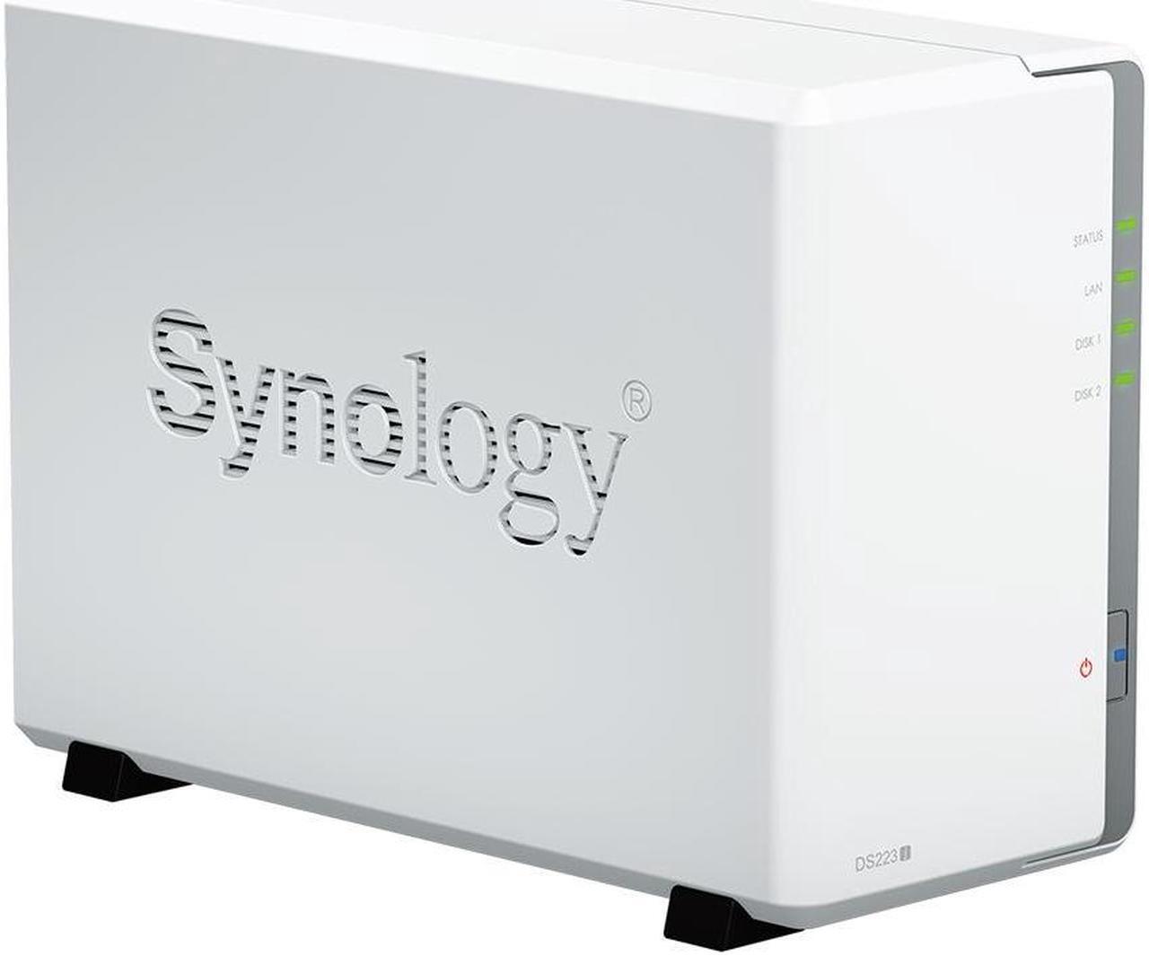 Alt view image 5 of 5 - Synology DiskStation DS223j NAS Server with RTD1619B 4-Core 1.7GHz CPU, 1GB Memory, 44TB HDD Storage, 1 x 1GbE LAN Port, DSM Operating System