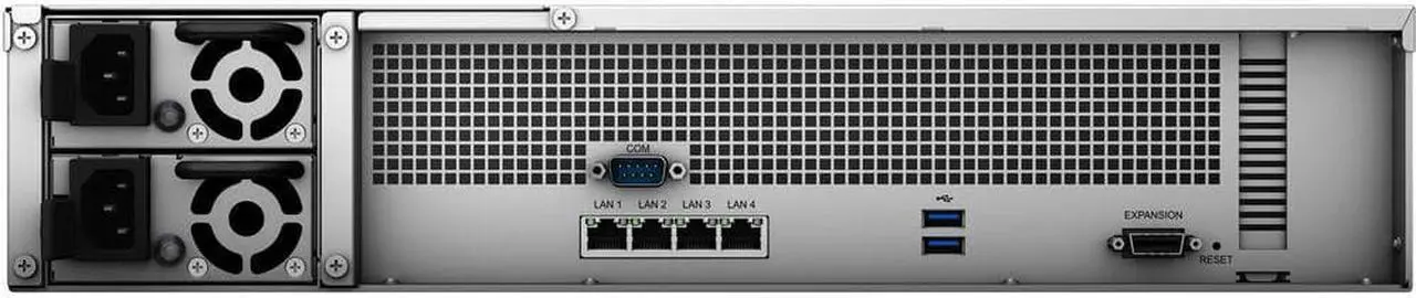 Alt view image 3 of 4 - Synology RackStation RS2421RP+ NAS Server with Ryzen 2.2GHz CPU, 32GB Memory, 192TB HDD Storage, 4 x 1GbE LAN Ports, Redundant Power, DSM Operating System Bundle with Rail kit
