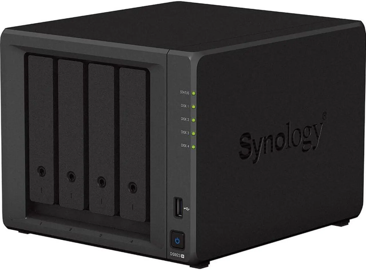 Alt view image 3 of 7 - Synology DiskStation DS923+ NAS Server with Ryzen 2.6GHz CPU, 32GB Memory, 40TB HDD Storage, 1TB M.2 NVMe SSD, 2 x 1GbE LAN Ports, DSM Operating System