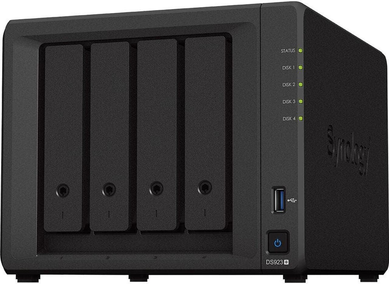 Alt view image 2 of 7 - Synology DiskStation DS923+ NAS Server with Ryzen 2.6GHz CPU, 32GB Memory, 48TB HDD Storage, 1TB M.2 NVMe SSD, 2 x 1GbE LAN Ports, DSM Operating System