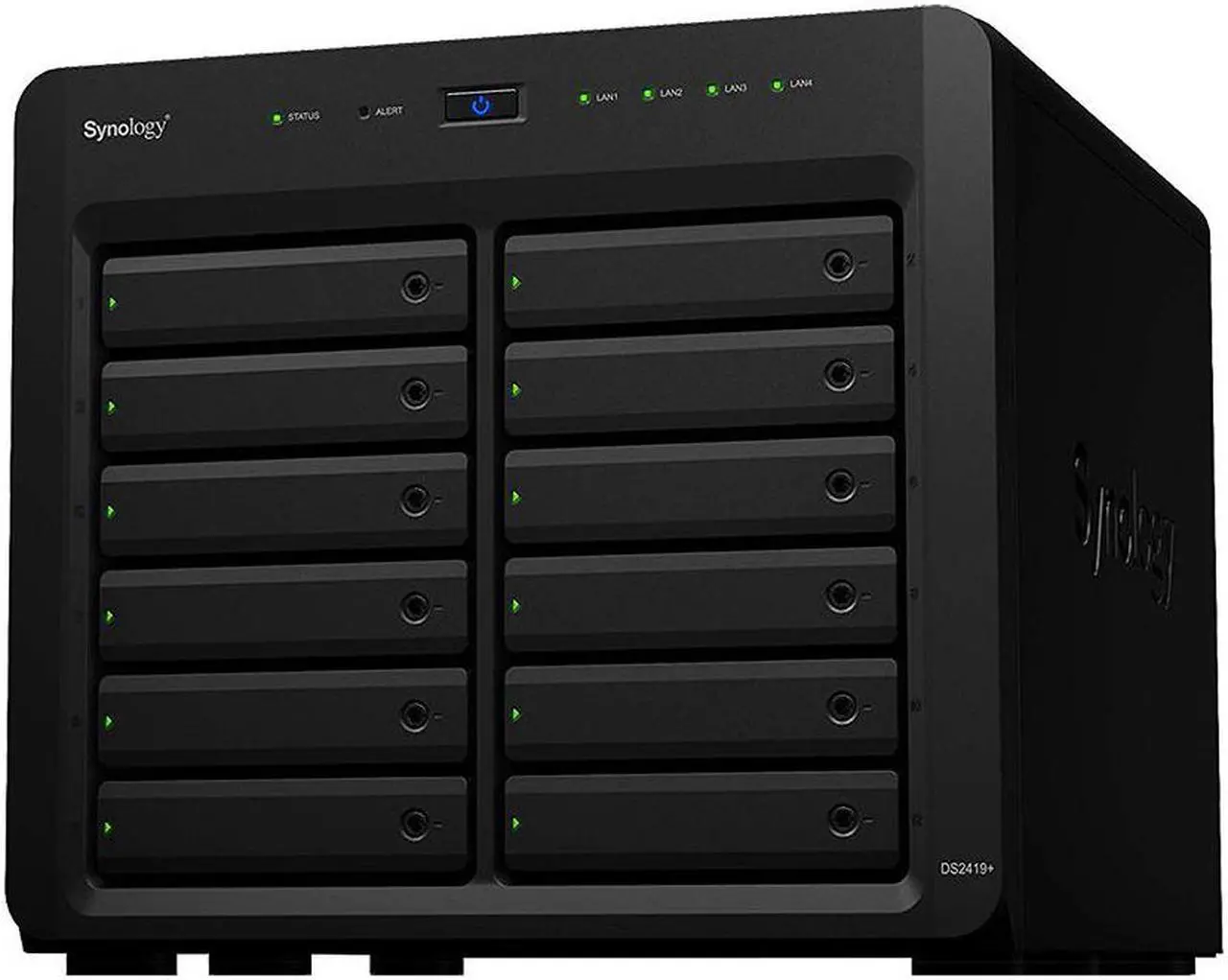 Alt view image 2 of 3 - Synology DiskStation DS2419+ iSCSI NAS Server with Intel Atom 2.1GHz CPU, 32GB Memory, 24TB SSD Storage, DSM Operating System