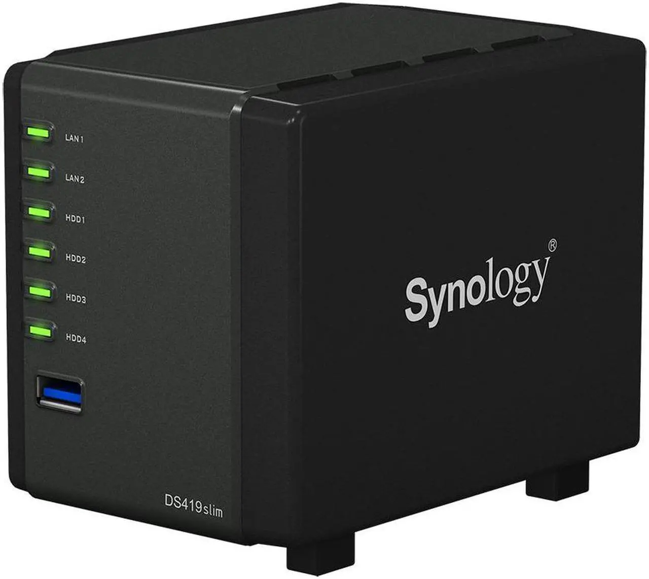 Alt view image 2 of 5 - Synology DiskStation DS419slim Compact Desktop NAS Server, Marvell Armada 385 88F6820, 512MB DDR3 Synology SDRAM, 8TB SATA HDDs, Synology DSM Software