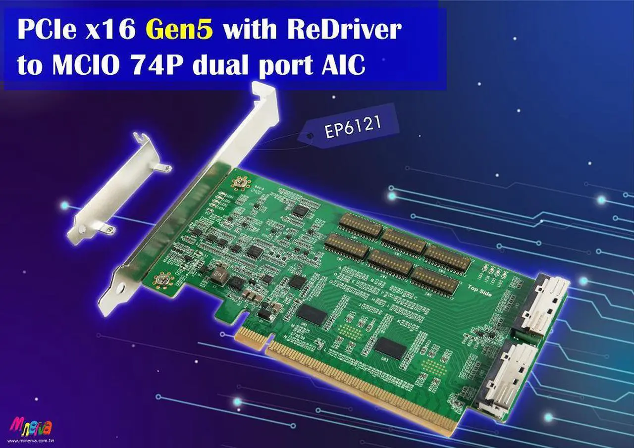 Main image of PCIe x16 Gen 5 with ReDriver to SFF-TA-1016 dual port
