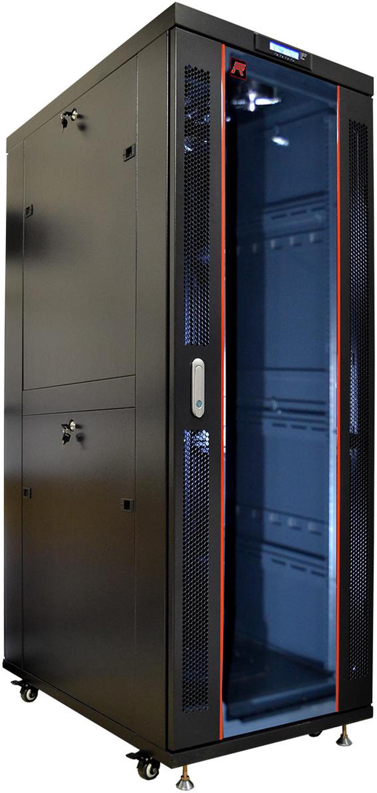 Sysracks 42U 39" Deep  IT Free Standing Server Rack Cabinet Enclosure For Server and other 19" Equipment Accessories Free!!! Temperature Control System, Casters, LED-Screen, PDU and other accessories