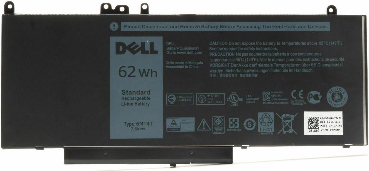 Alt view image 12 of 20 - Dell Latitude E5470 E5570 Precision 3510 4-cell 62Wh OEM Original Battery 6MT4T