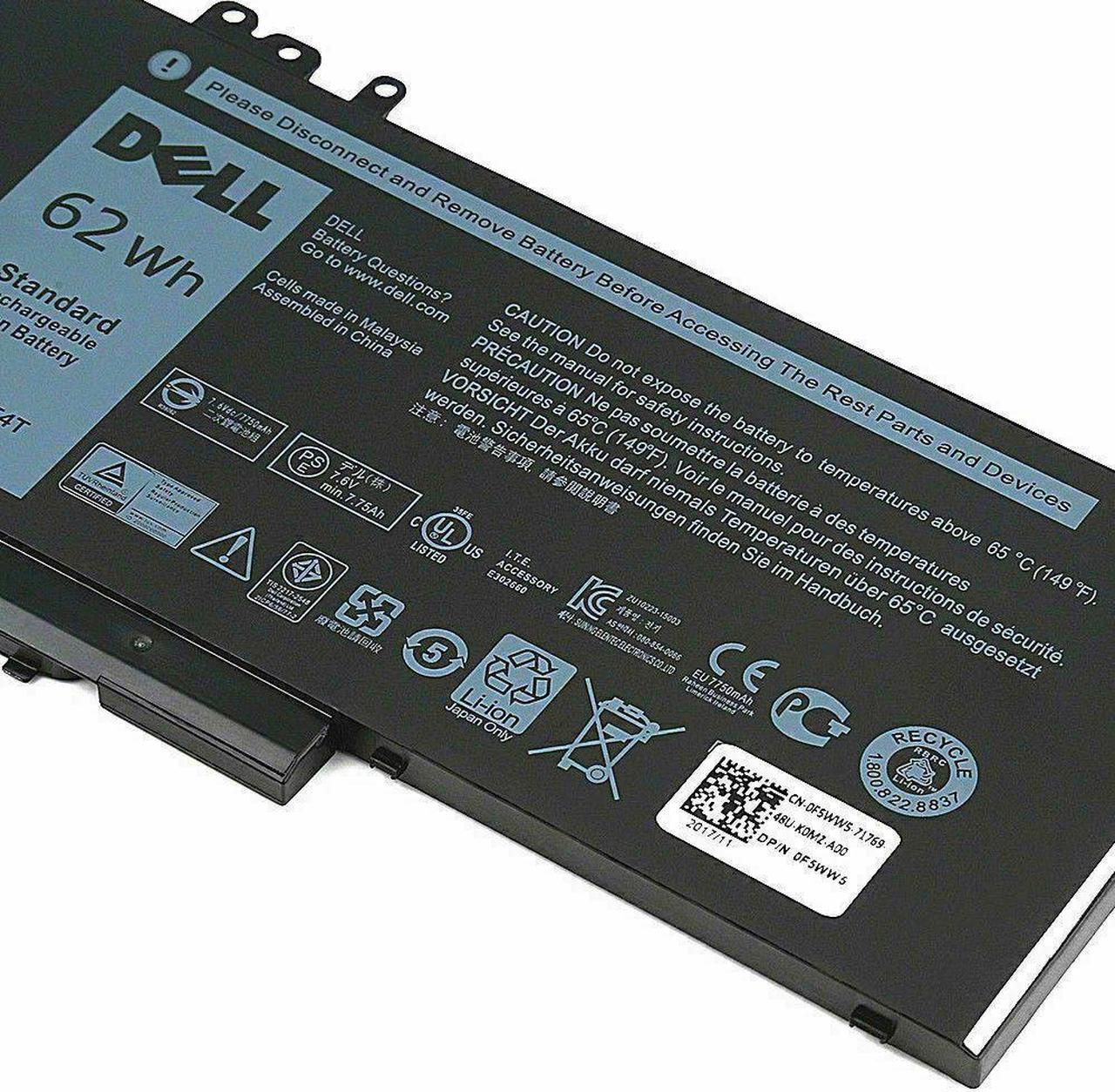 Alt view image 17 of 20 - Dell Latitude E5470 E5570 Precision 3510 4-cell 62Wh OEM Original Battery 6MT4T