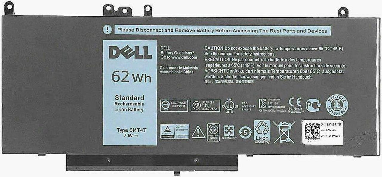 Alt view image 14 of 20 - Dell Latitude E5470 E5570 Precision 3510 4-cell 62Wh OEM Original Battery 6MT4T