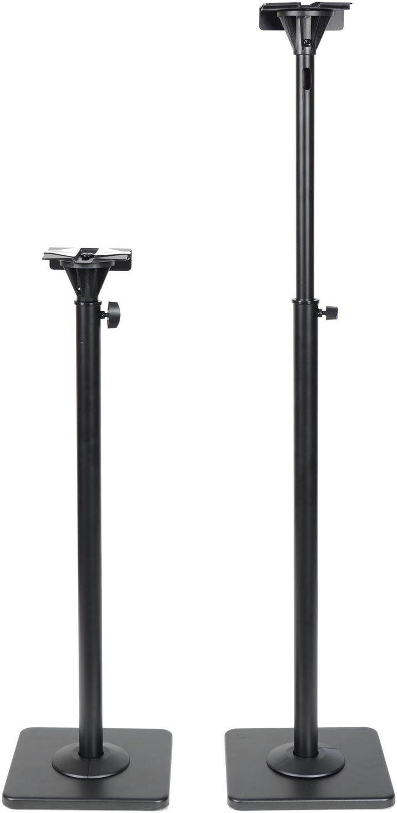 Alt view image 10 of 14 - VideoSecu 2 Adjustable Height Universal Floor Speaker Stands Mounts Heavy Duty Surround Sound Satellite Small Bookshelf Speakers Stand BXX