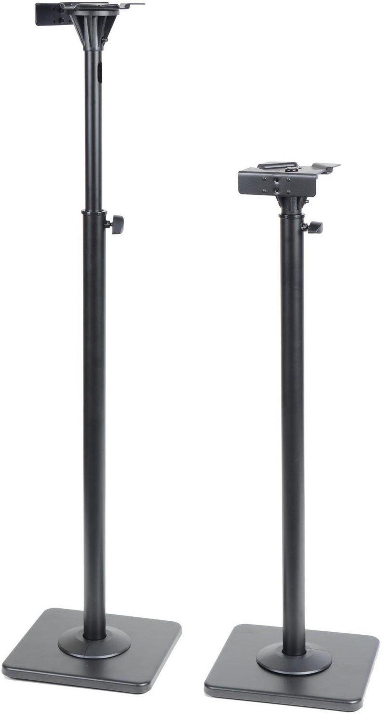 Alt view image 12 of 14 - VideoSecu 2 Adjustable Height Universal Floor Speaker Stands Mounts Heavy Duty Surround Sound Satellite Small Bookshelf Speakers Stand BXX