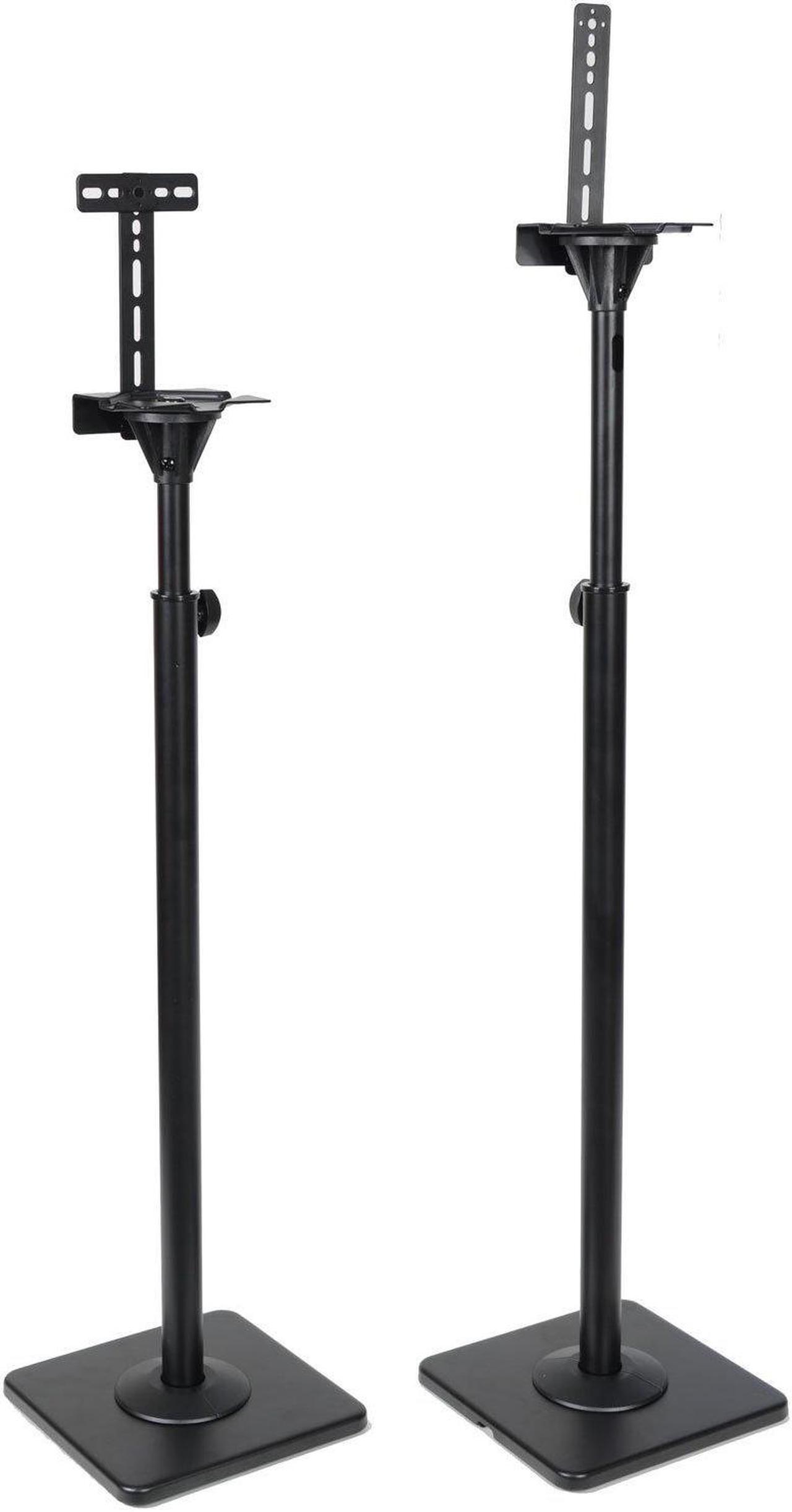 Alt view image 14 of 14 - VideoSecu 2 Adjustable Height Universal Floor Speaker Stands Mounts Heavy Duty Surround Sound Satellite Small Bookshelf Speakers Stand BXX