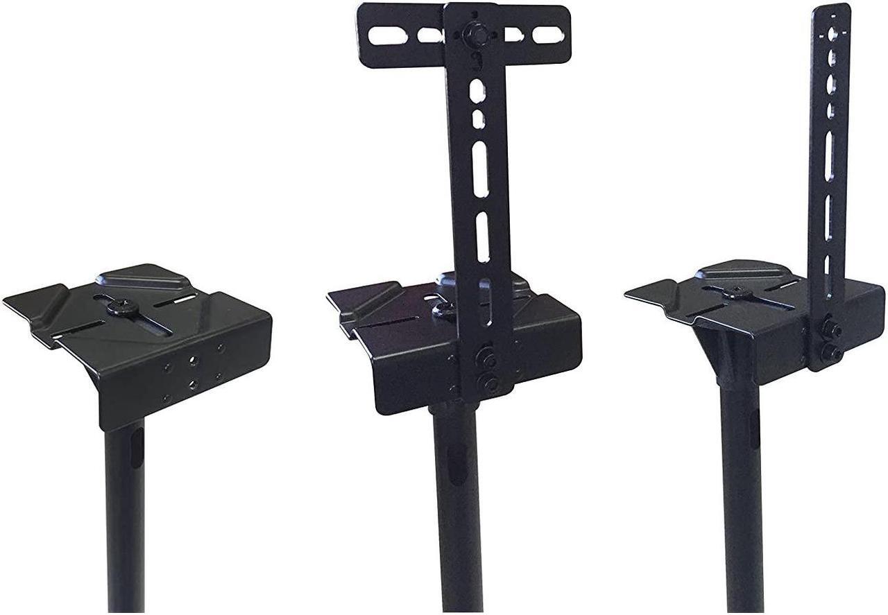Alt view image 11 of 14 - VideoSecu 2 Adjustable Height Universal Floor Speaker Stands Mounts Heavy Duty Surround Sound Satellite Small Bookshelf Speakers Stand BXX