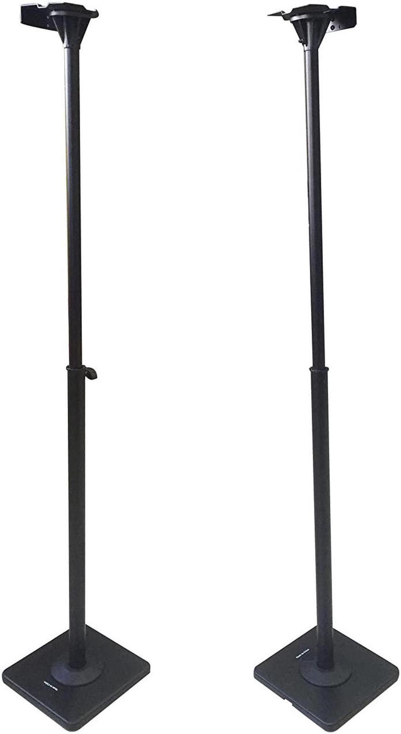 Alt view image 13 of 14 - VideoSecu 2 Adjustable Height Universal Floor Speaker Stands Mounts Heavy Duty Surround Sound Satellite Small Bookshelf Speakers Stand BXX
