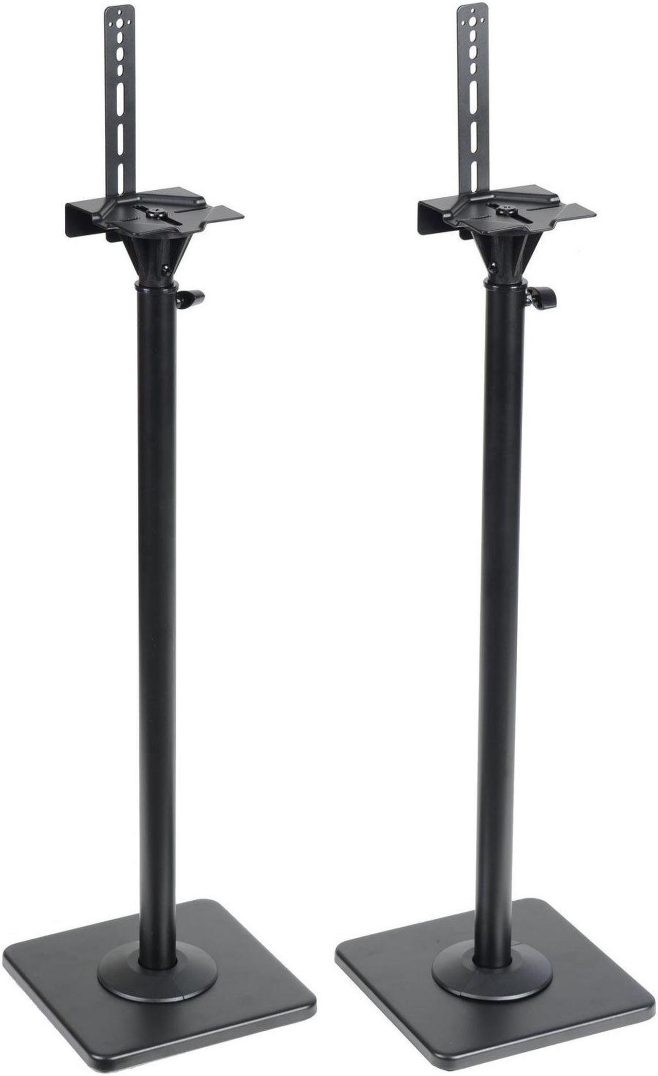 Alt view image 9 of 14 - VideoSecu 2 Adjustable Height Universal Floor Speaker Stands Mounts Heavy Duty Surround Sound Satellite Small Bookshelf Speakers Stand BXX