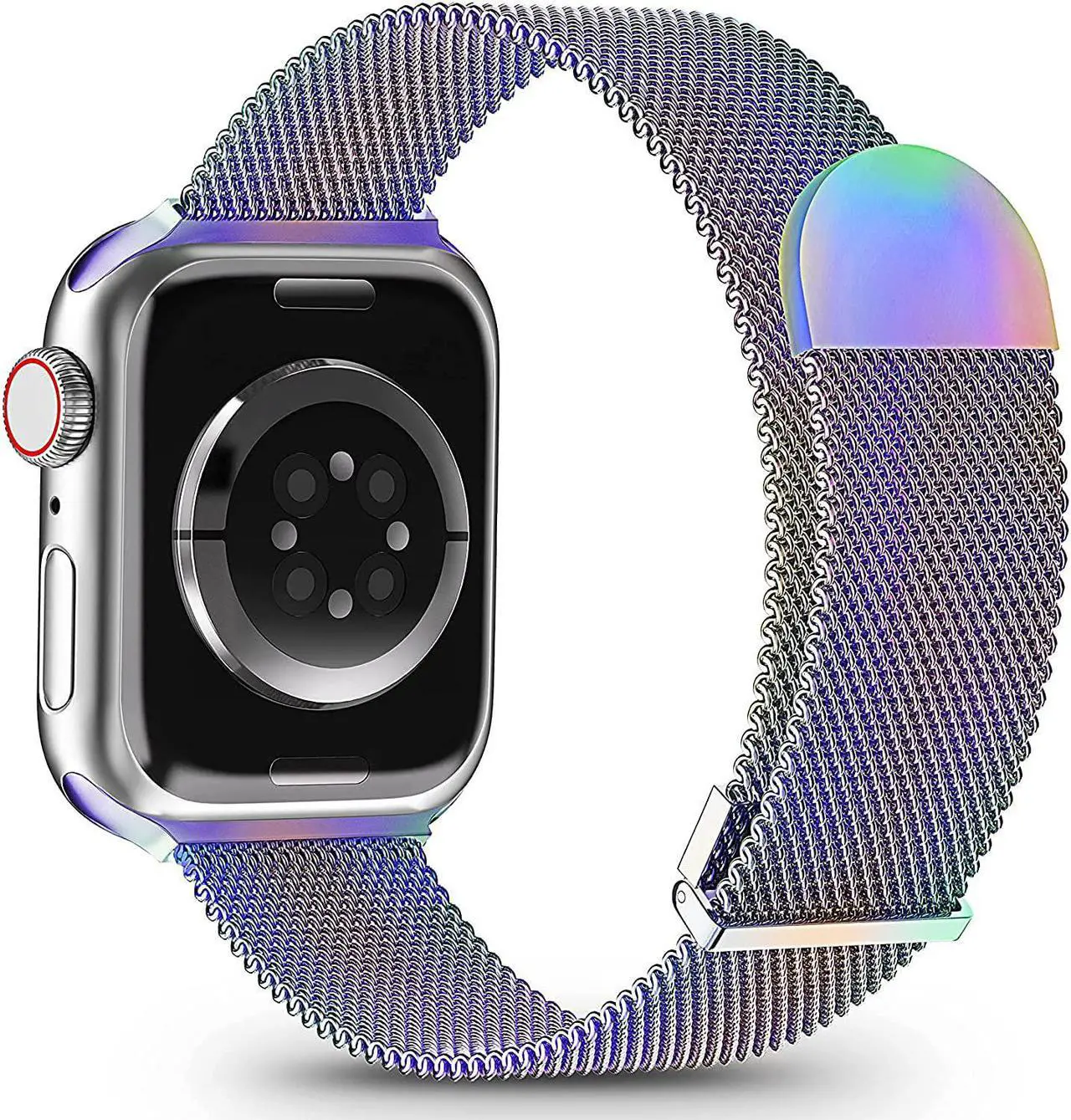 Main image of Metal Magnetic Band Compatible With Apple Watch Bands 38Mm 40Mm 41Mm 42Mm 44Mm 45Mm, Colorful Adjustable Strap Milanese Stainless Steel Mesh Wristband For Iwatch Series 7 6 5 4 3 2 1 Se Men Women