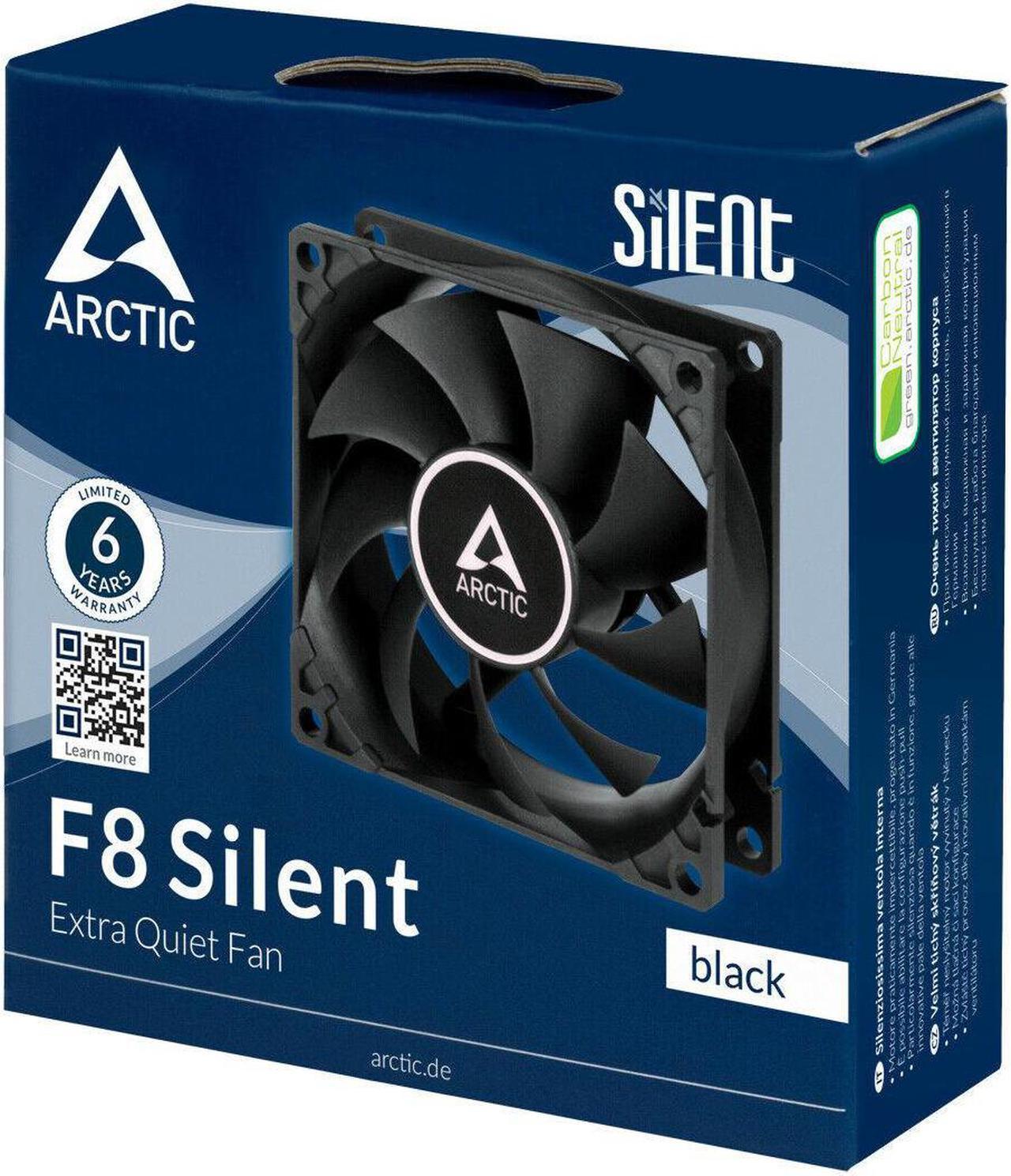 Alt view image 4 of 5 - ARCTIC F8 Silent (Black) 80 mm Case Fan Cooler Computer Almost inaudible PC